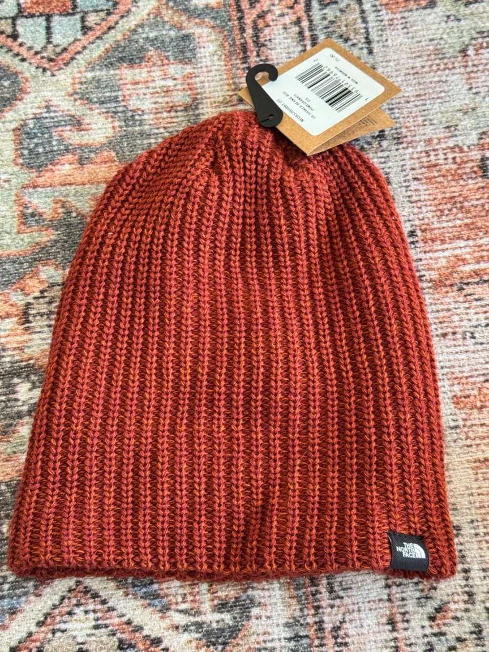The North Face Women’s Ribbed Knit Beanie - Rust Orange